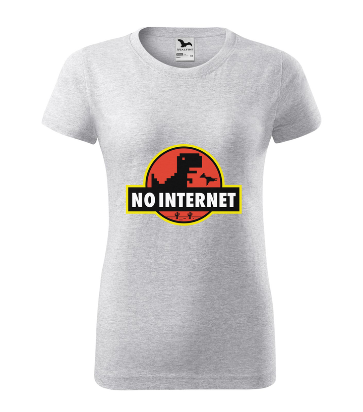 T-Rex - no internet - Női póló világosszürke
