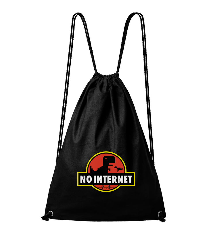 T-Rex - no internet - Pamut hátizsák fekete