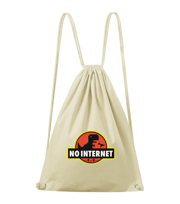 T-Rex - no internet - Pamut hátizsák natúr