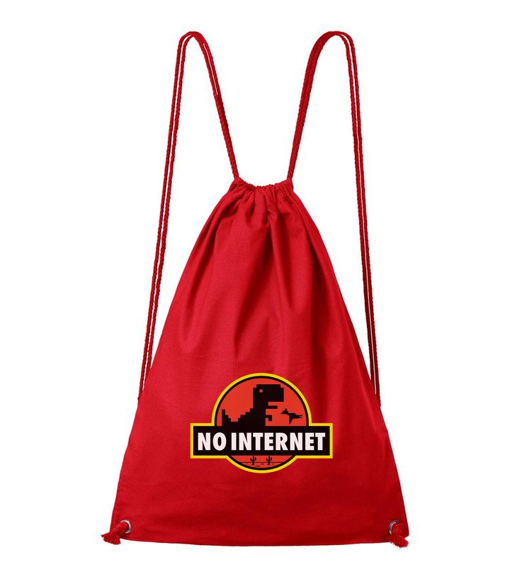 T-Rex - no internet - Pamut hátizsák piros