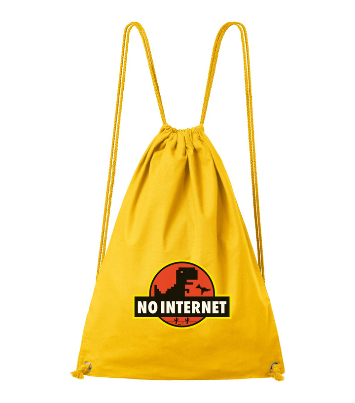 T-Rex - no internet - Pamut hátizsák sárga