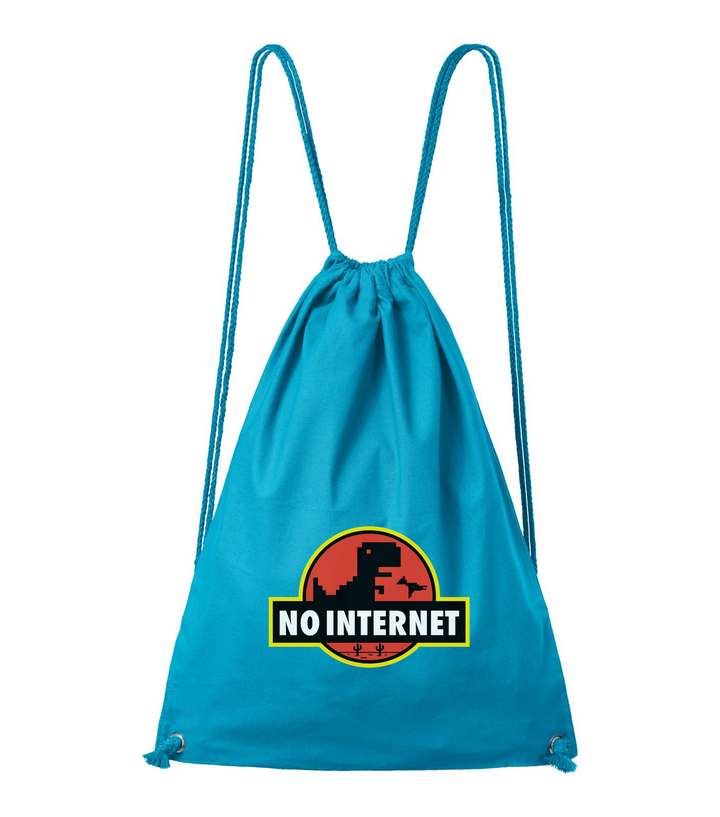 T-Rex - no internet - Pamut hátizsák türkiz