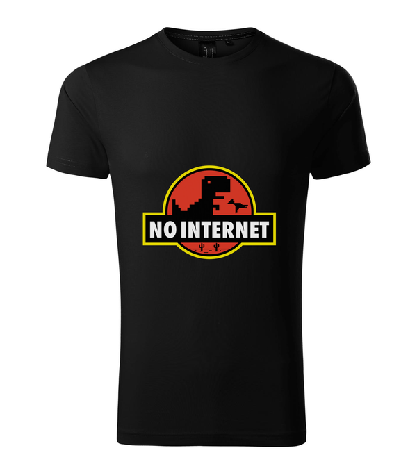 T-Rex - no internet - Prémium férfi póló fekete