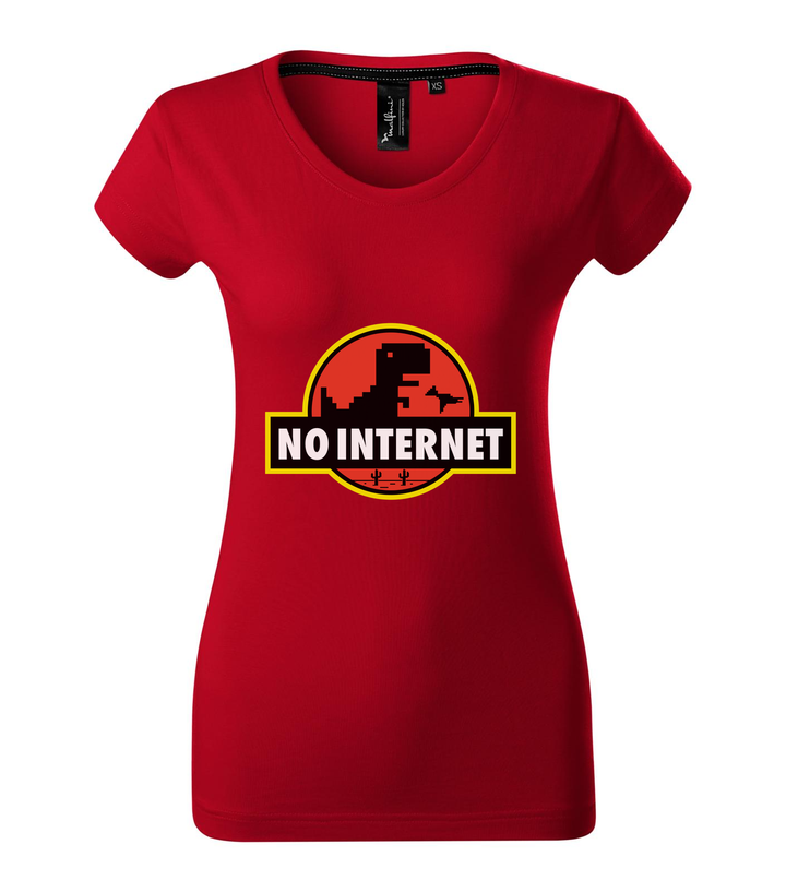 T-Rex - no internet - Prémium női póló F1 piros