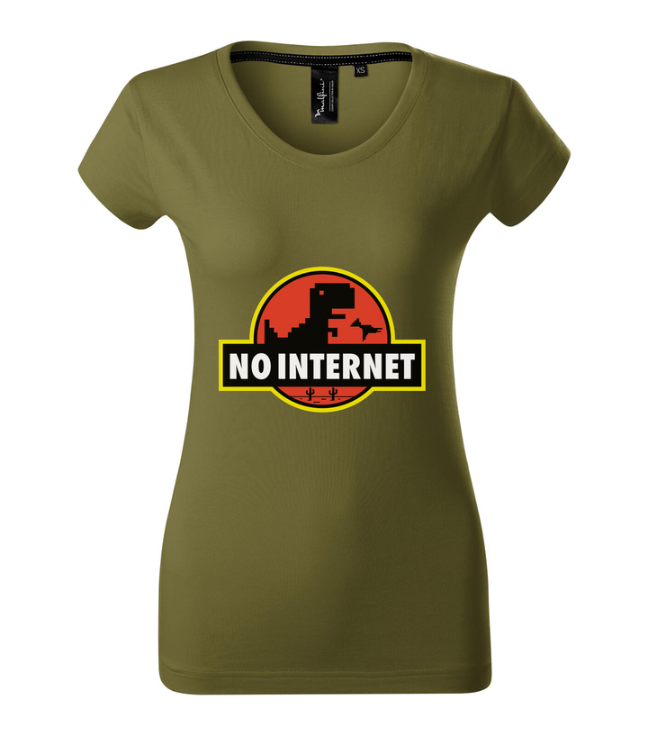 T-Rex - no internet - Prémium női póló avokádózold
