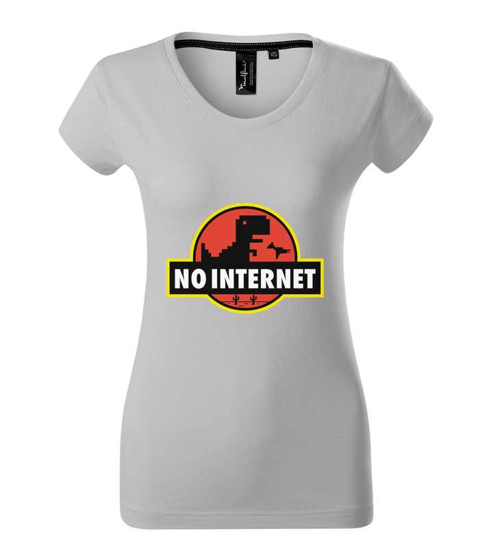 T-Rex - no internet - Prémium női póló ezüstszürke