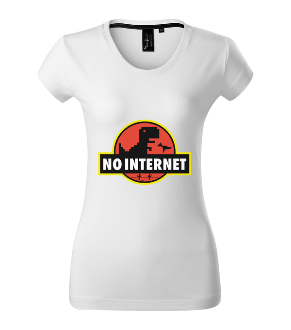 T-Rex - no internet - Prémium női póló fehér