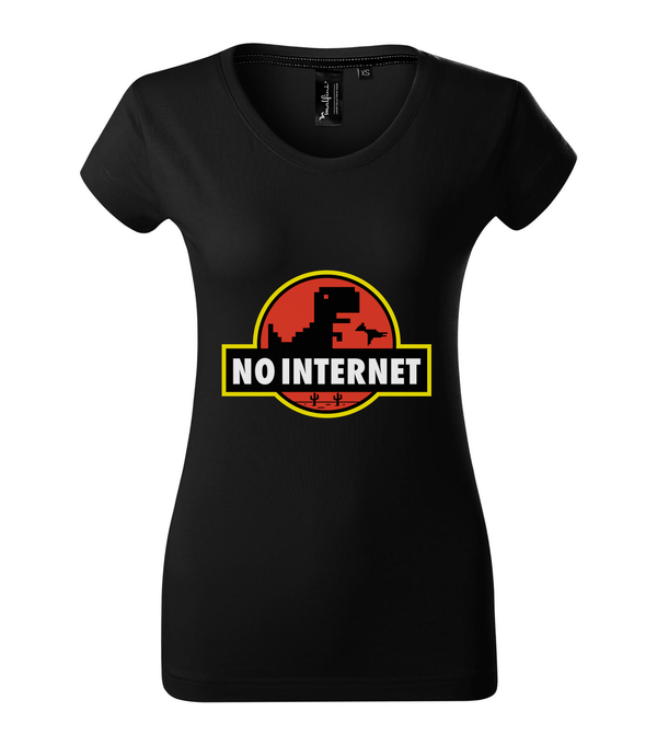 T-Rex - no internet - Prémium női póló fekete