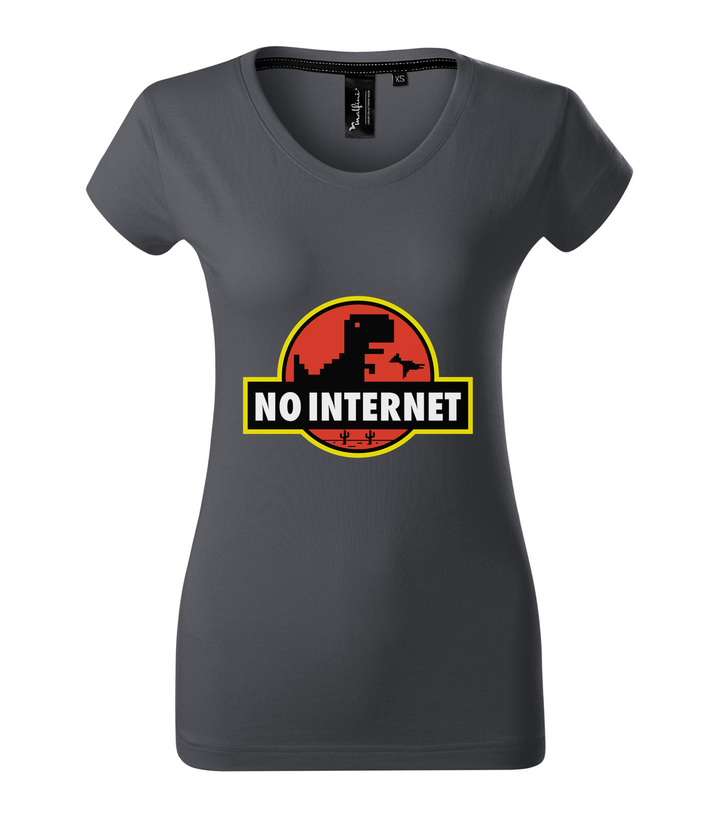 T-Rex - no internet - Prémium női póló világos anthracite