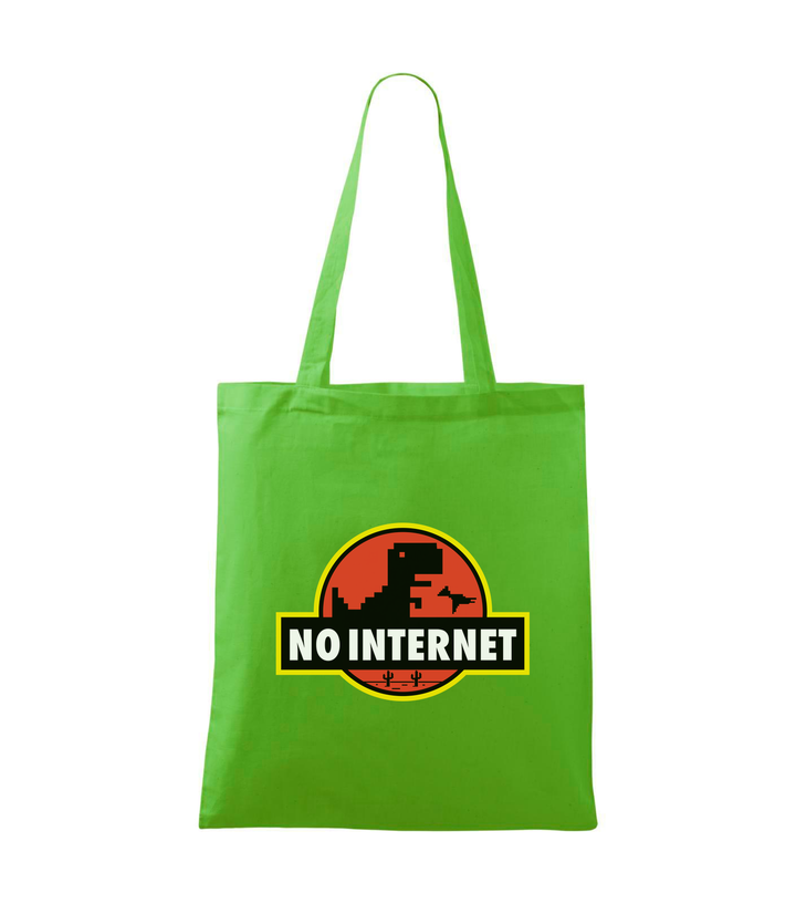 T-Rex - no internet - Vászontáska (42 x 38 cm) almazöld