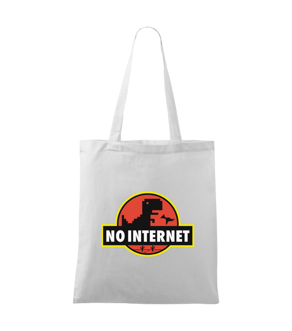T-Rex - no internet - Vászontáska (42 x 38 cm) fehér