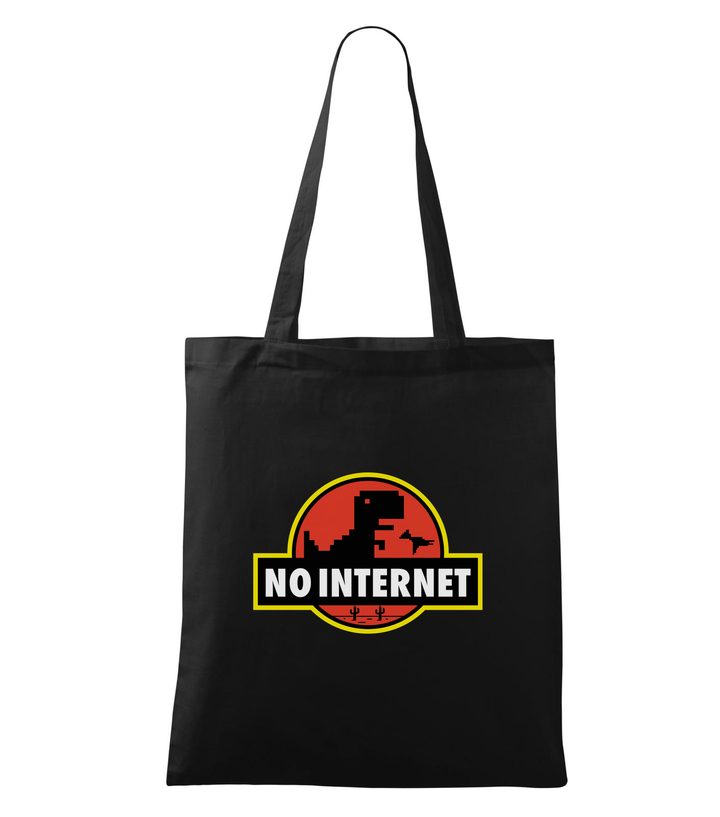 T-Rex - no internet - Vászontáska (42 x 38 cm) fekete
