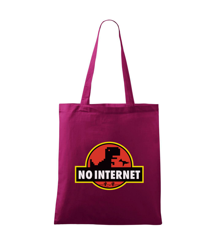 T-Rex - no internet - Vászontáska (42 x 38 cm) fukszia