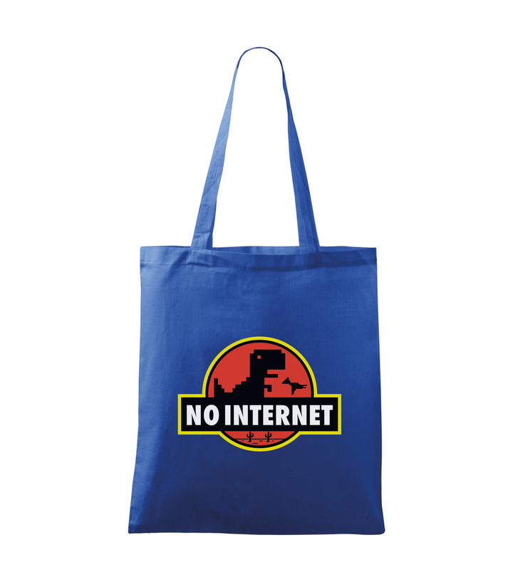 T-Rex - no internet - Vászontáska (42 x 38 cm) királykék
