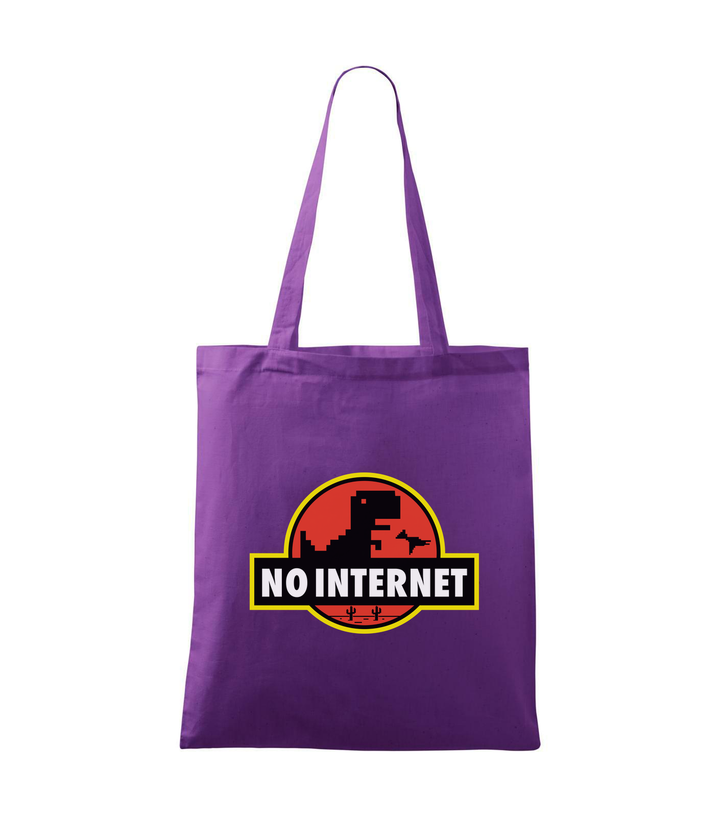 T-Rex - no internet - Vászontáska (42 x 38 cm) lila