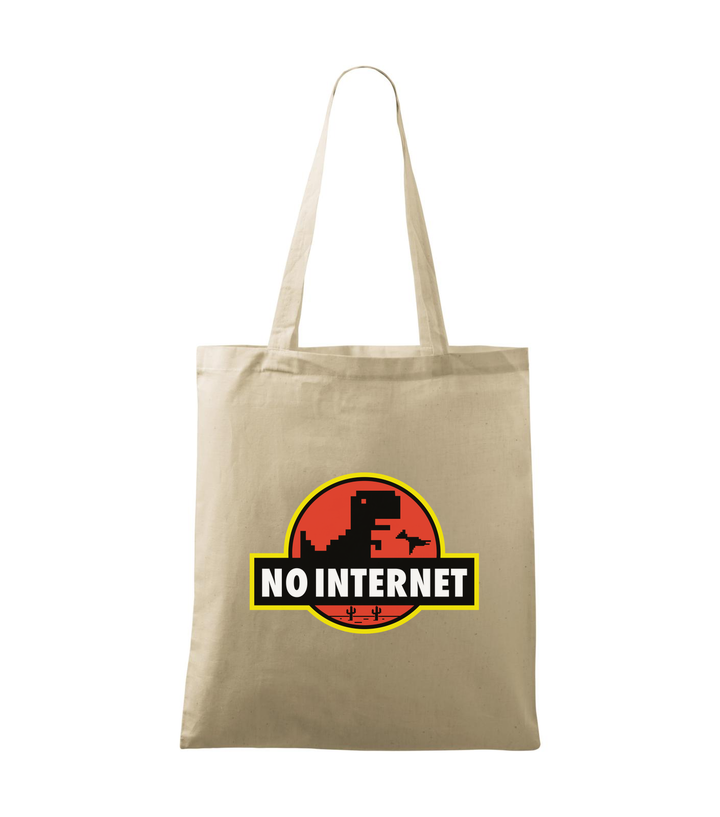 T-Rex - no internet - Vászontáska (42 x 38 cm) natúr