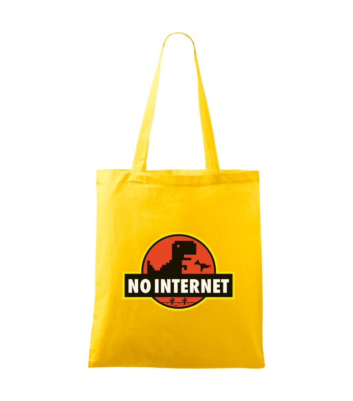 T-Rex - no internet - Vászontáska (42 x 38 cm) sárga