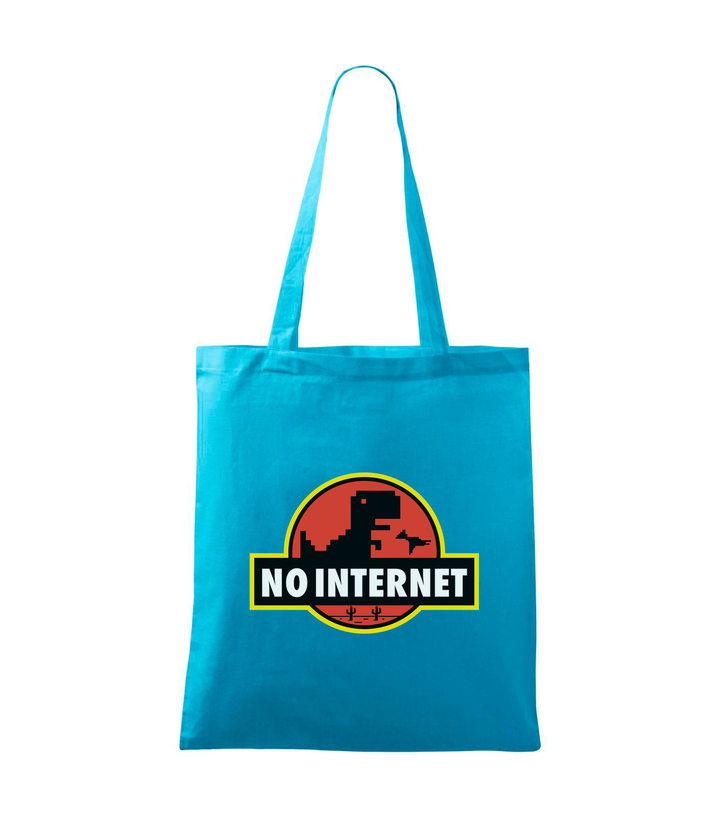 T-Rex - no internet - Vászontáska (42 x 38 cm) türkiz