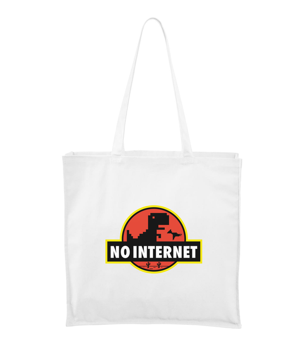 T-Rex - no internet - Vászontáska (43 x 43 cm) fehér