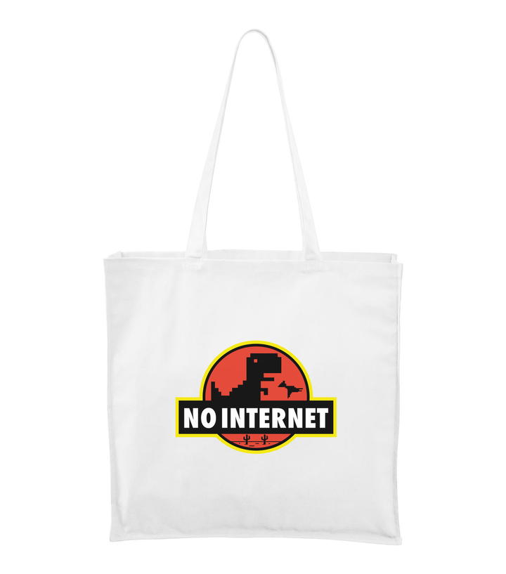 T-Rex - no internet - Vászontáska (43 x 43 cm) fehér