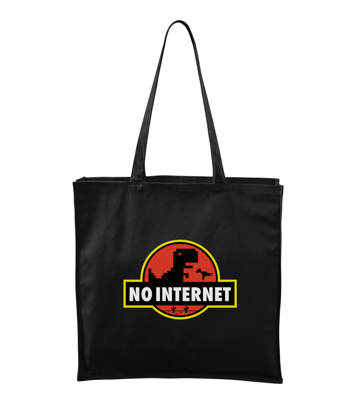 T-Rex - no internet - Vászontáska (43 x 43 cm) fekete