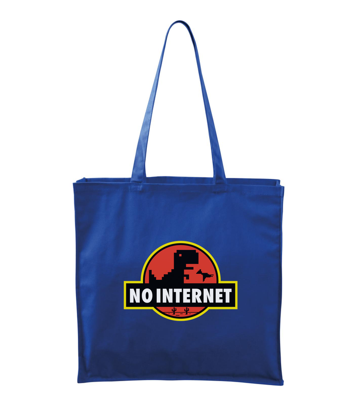 T-Rex - no internet - Vászontáska (43 x 43 cm) királykék