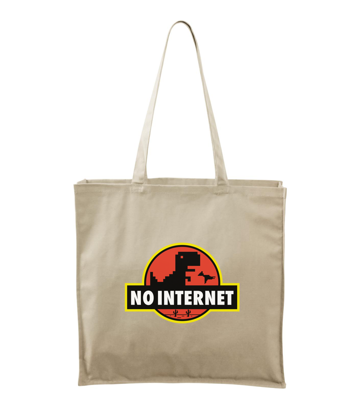 T-Rex - no internet - Vászontáska (43 x 43 cm) natúr