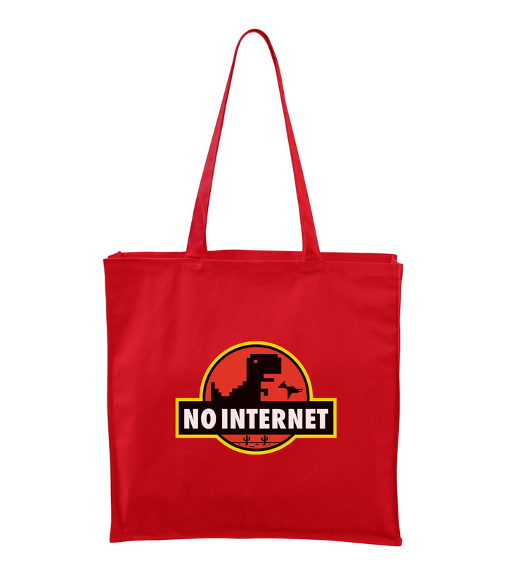 T-Rex - no internet - Vászontáska (43 x 43 cm) piros
