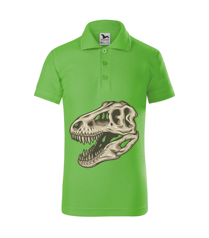 T-Rex koponya - Galléros gyerek póló almazöld