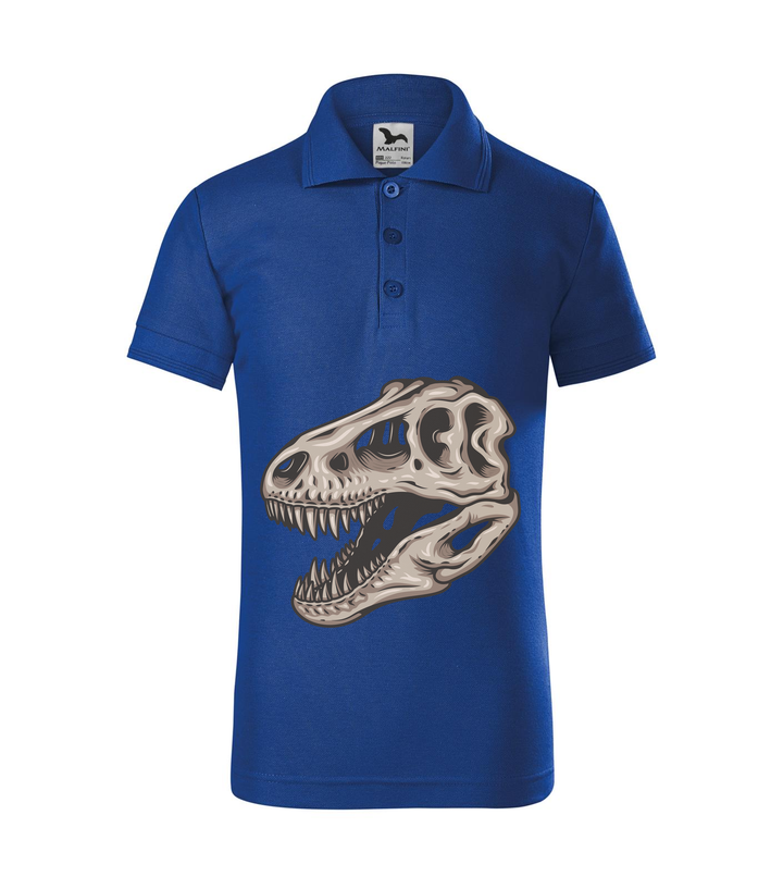 T-Rex koponya - Galléros gyerek póló királykék