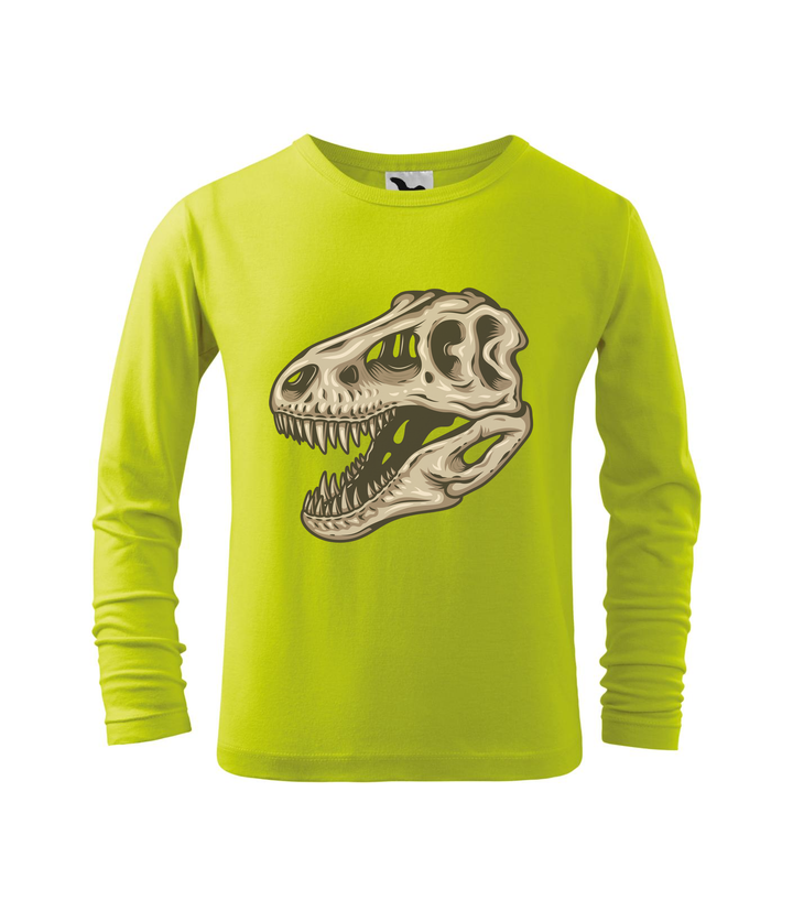 T-Rex koponya - Hosszú ujjú gyerek póló lime