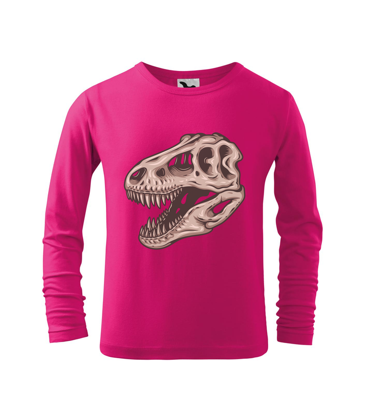 T-Rex koponya - Hosszú ujjú gyerek póló málna