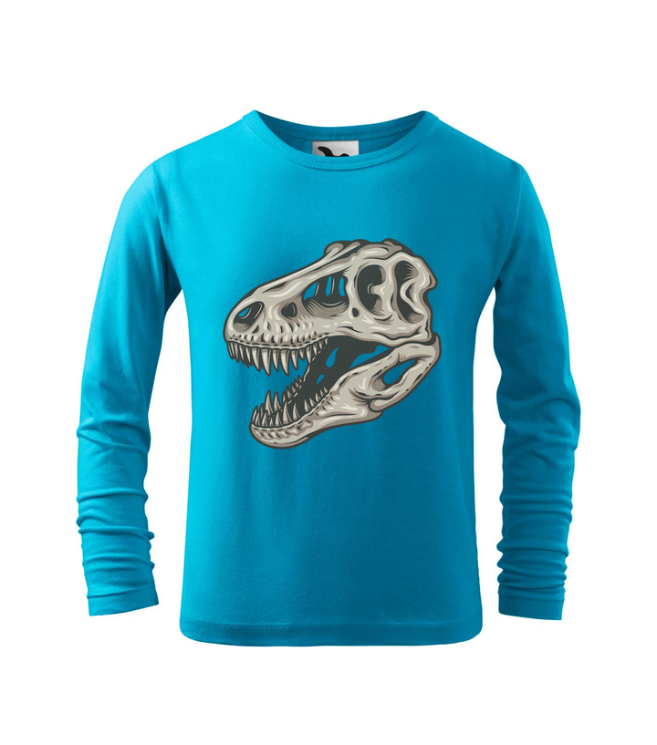 T-Rex koponya - Hosszú ujjú gyerek póló türkiz