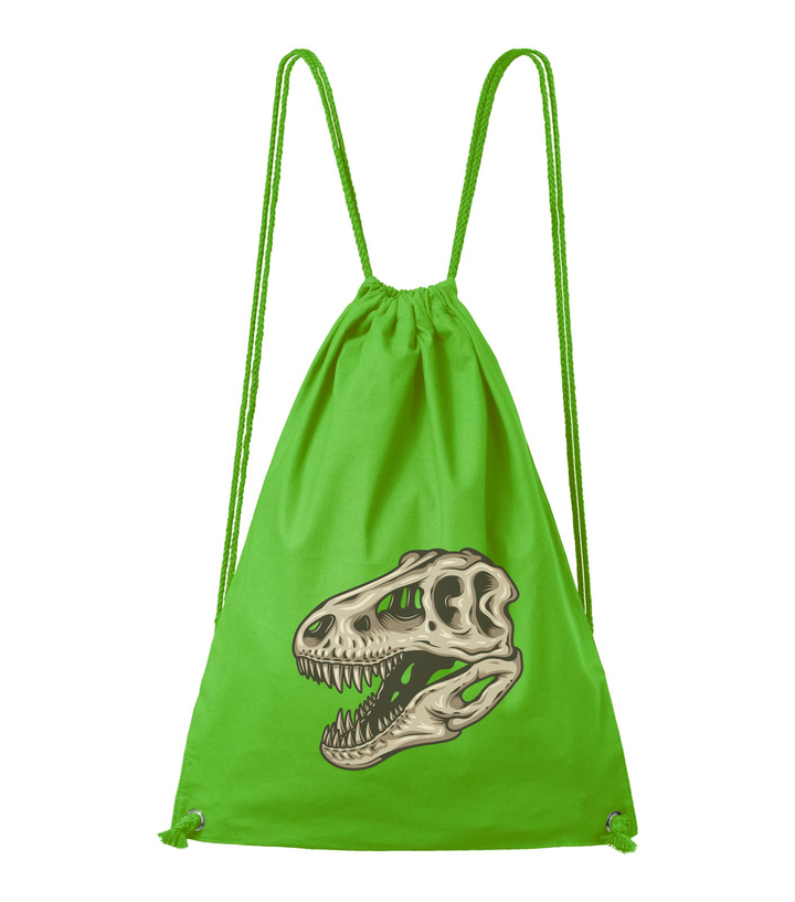 T-Rex koponya - Pamut hátizsák almazöld