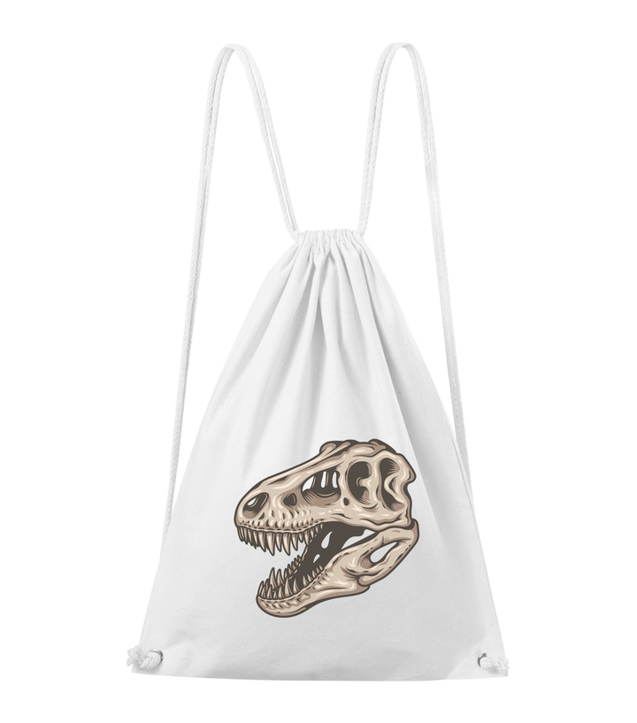 T-Rex koponya - Pamut hátizsák fehér