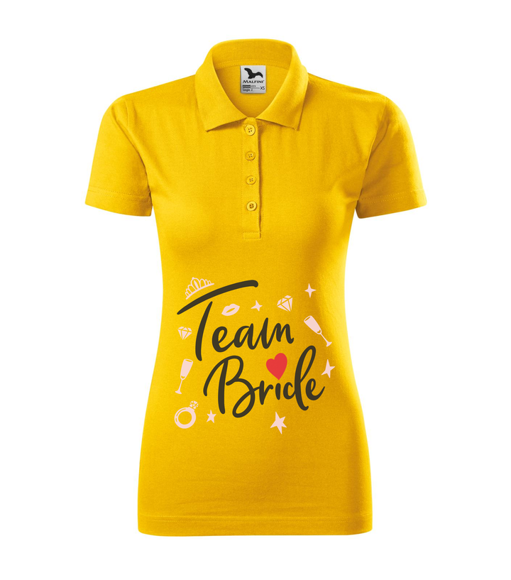 Team bride - Galléros női póló sárga