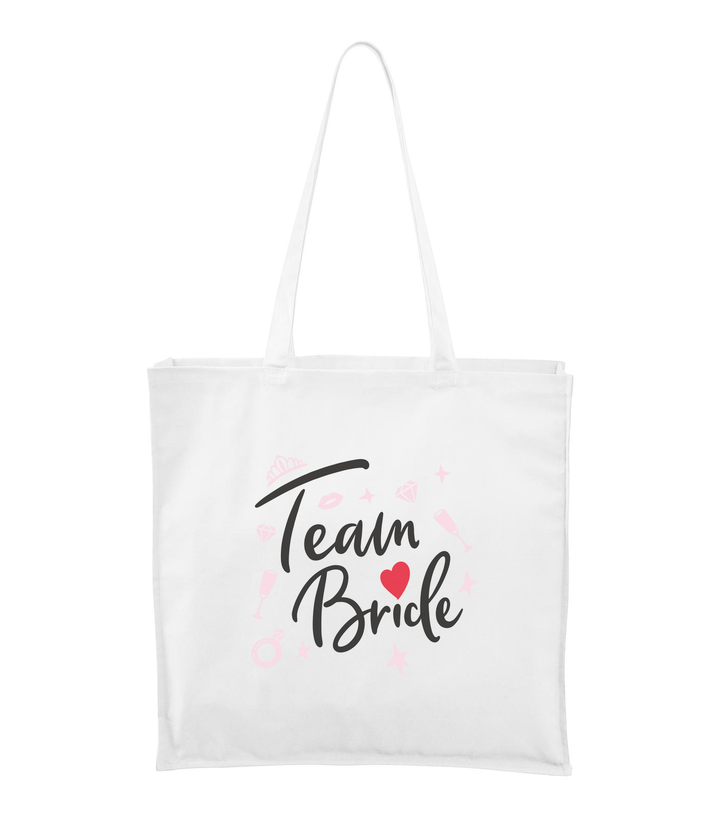 Team bride - Vászontáska (43 x 43 cm) fehér