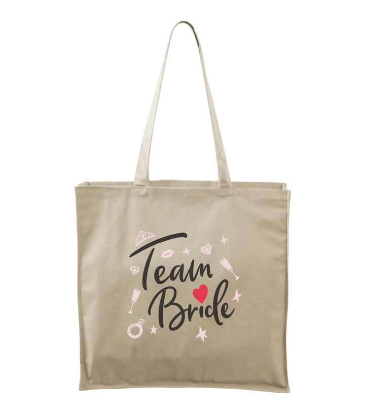 Team bride - Vászontáska (43 x 43 cm) natúr