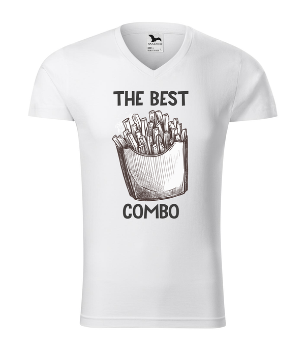 The best combo - Chips - V-nyakú férfi póló fehér