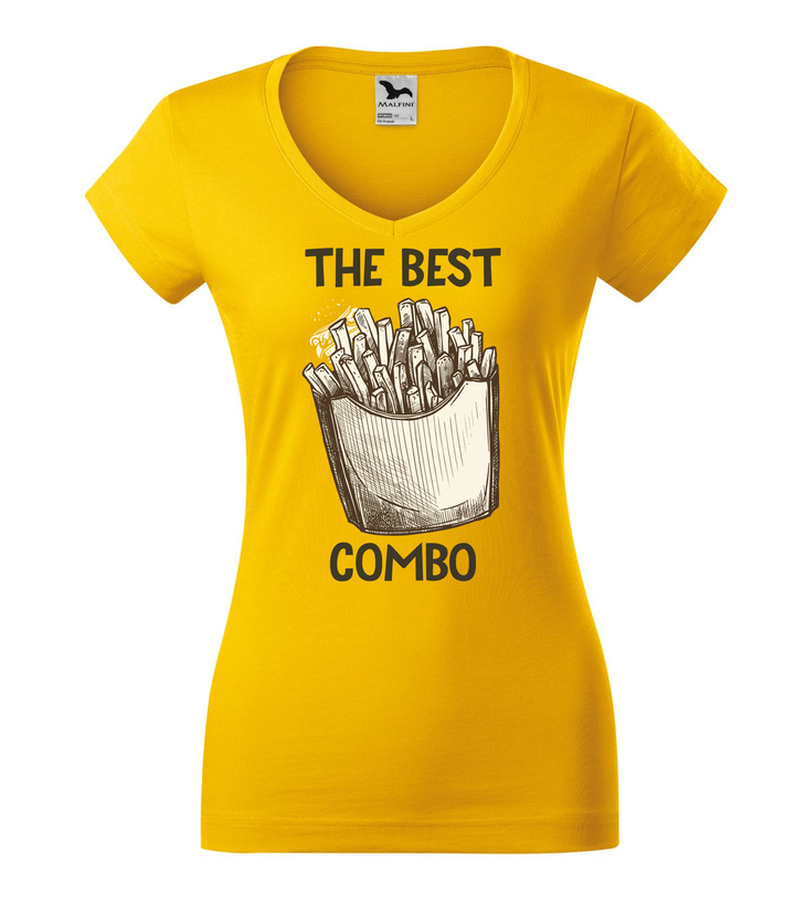 The best combo - Chips - V-nyakú női póló sárga