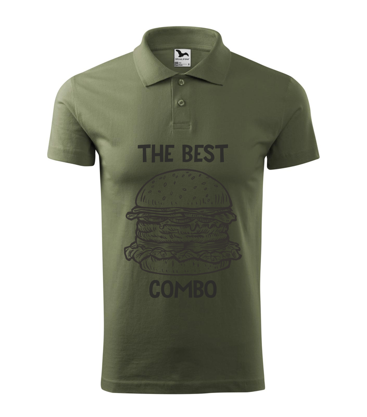 The best combo - Hamburger - Galléros férfi póló khaki
