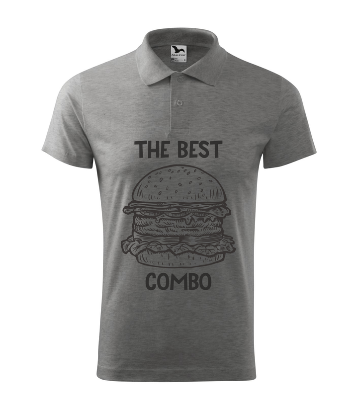 The best combo - Hamburger - Galléros férfi póló sötétszürke
