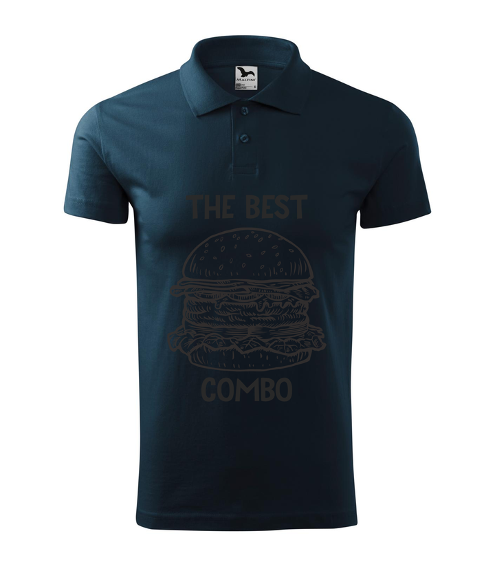 The best combo - Hamburger - Galléros férfi póló tengerészkék