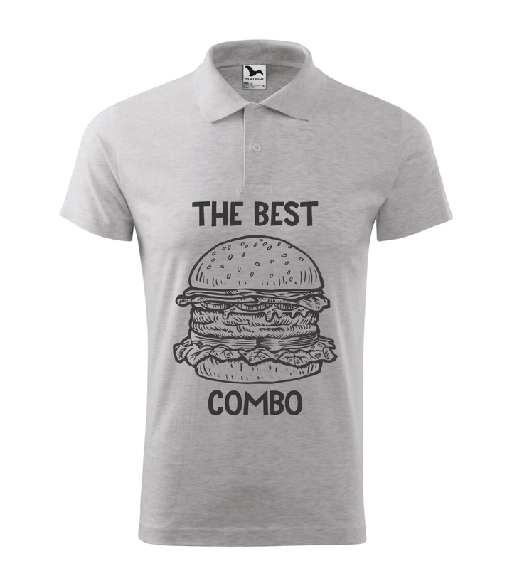 The best combo - Hamburger - Galléros férfi póló világosszürke