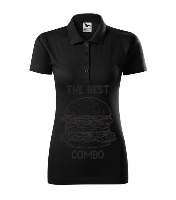 The best combo - Hamburger - Galléros női póló fekete