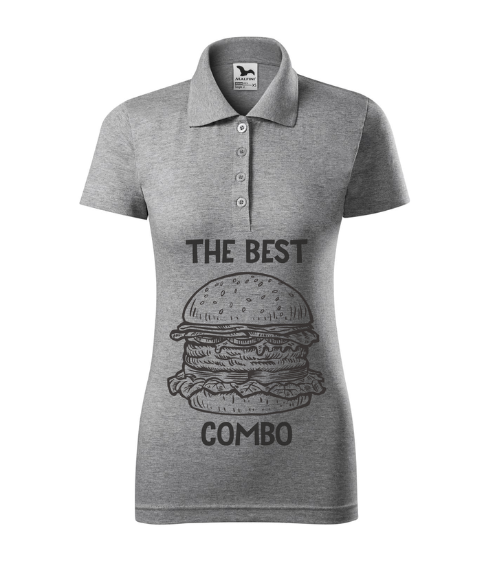 The best combo - Hamburger - Galléros női póló sötétszürke