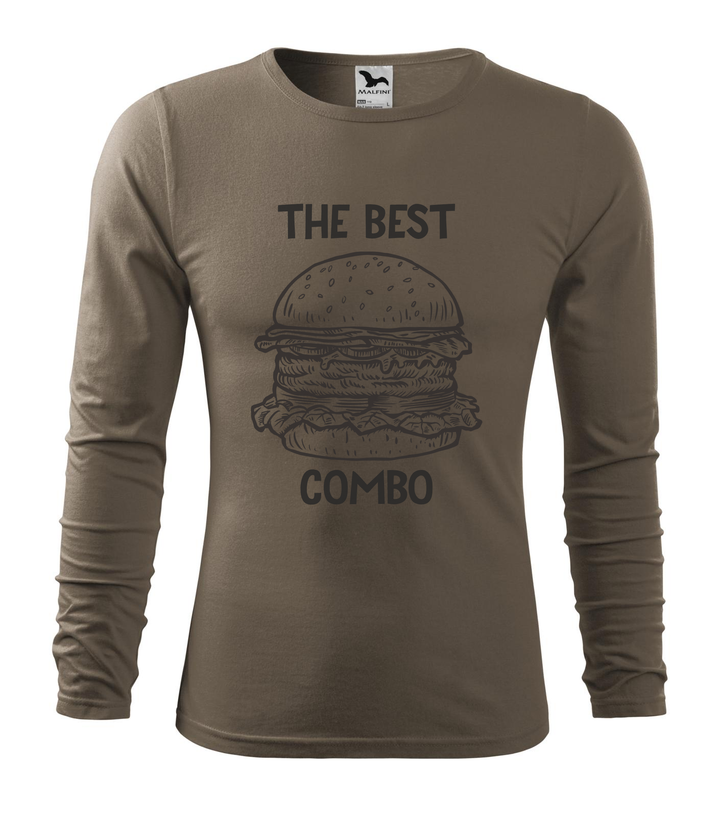 The best combo - Hamburger - Hosszú ujjú férfi póló army