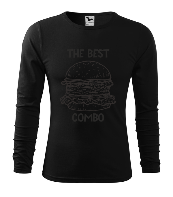 The best combo - Hamburger - Hosszú ujjú férfi póló fekete