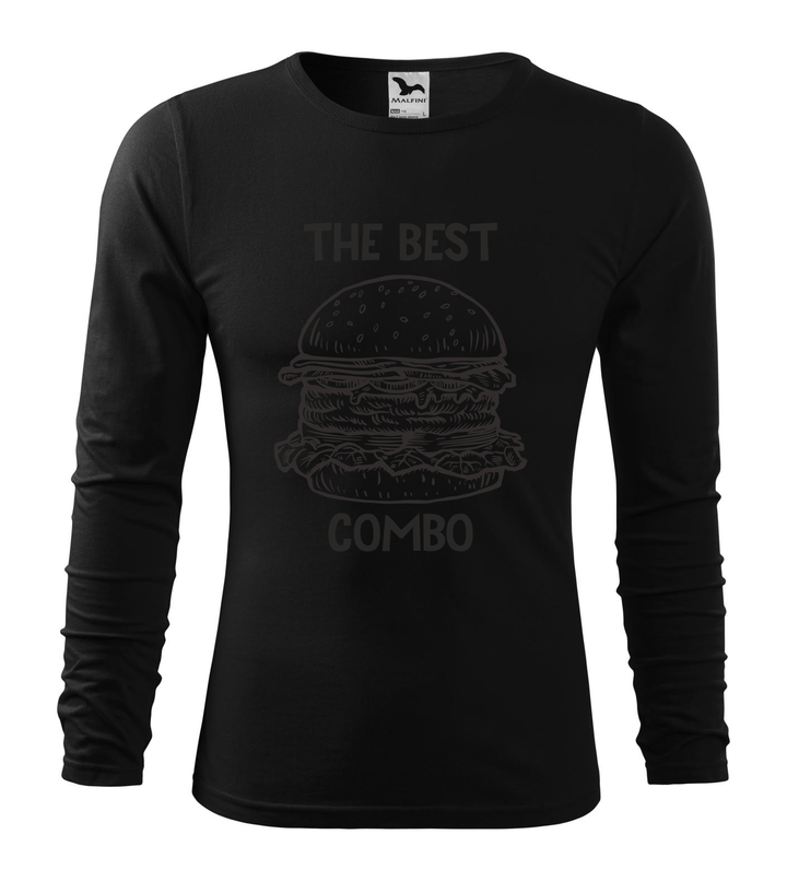 The best combo - Hamburger - Hosszú ujjú férfi póló fekete