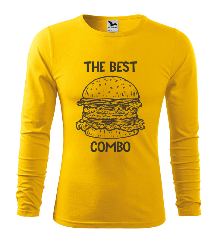 The best combo - Hamburger - Hosszú ujjú férfi póló sárga